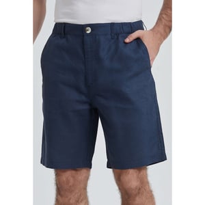 William de Faye Linnen shorts blauw
