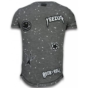 Local Fanatic Longfit asymmetric embroidery t-shirt patches