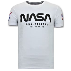 Local Fanatic T-shirt met opdruk nasa american flag shirt