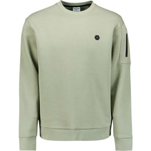 No Excess Sweater crewneck brushed inside light moss
