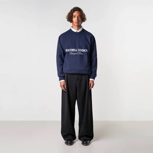 Quotrell Mondrian knitted sweater navy