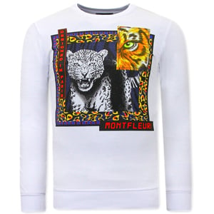 Tony Backer Sweater met print tiger poster