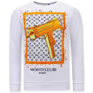 Tony Backer Sweater met print uzi does it