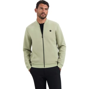 No Excess Sweater full zipper pique bomber light moss