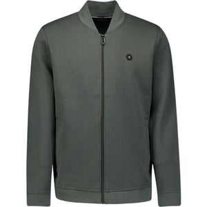 No Excess Sweater full zipper pique bomber dark steel