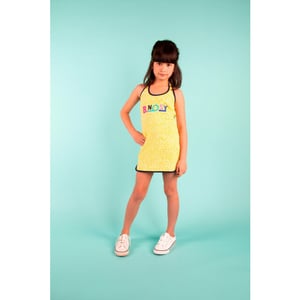 B.Nosy Girls dumbbell dress with dot aop and chest dessin