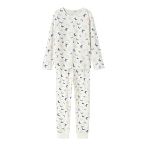 Name It Meisjes lange pyjama set nkfnightset vlinder print crème
