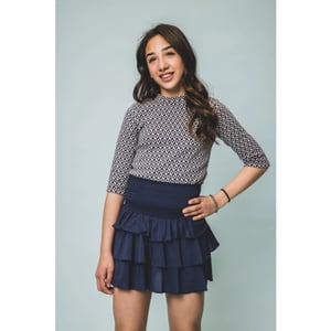 Looxs Revolution Fancy navy top geomatric print voor meisjes in de kleur
