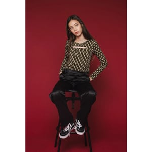 Looxs Revolution Fancy top graphic print en keyhole voor meisjes in de kleur