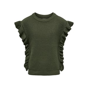 Only Koggitta sl frill vest knit army