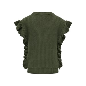 Only Koggitta sl frill vest knit army