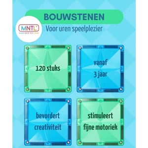 MNTL Magnetic tiles magnetische tegels rainbow 120 stuks