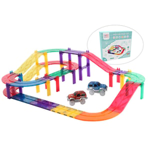 MNTL Magnetische autobaan racebaan regenboog 108-delig