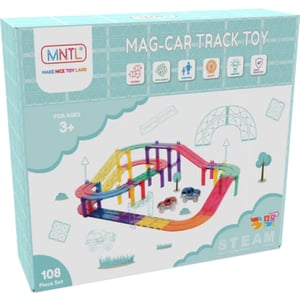 MNTL Magnetische autobaan racebaan regenboog 108-delig