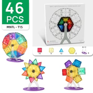 MNTL Magnetische tegels rainbow draaimolen 46 stuks