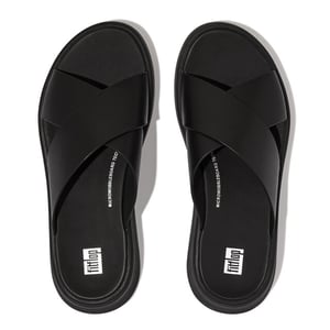 FitFlop F-mode leather flatform cross slides