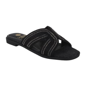 La Strada 2401931-1001 black/pewter dames slippers
