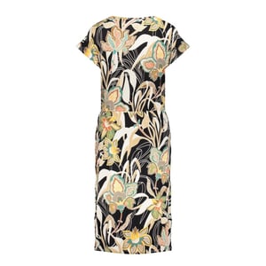 Geisha 47138-60 lola 515 dress elastic waist aop pr.07-24-1 emerald/orange