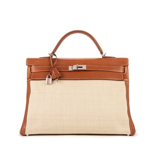 Fauve Barenia and Ecru Crinoline Kelly 4 Handbag
