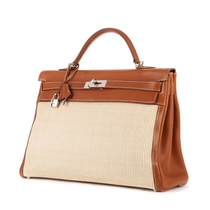 Fauve Barenia and Ecru Crinoline Kelly 4 Handbag