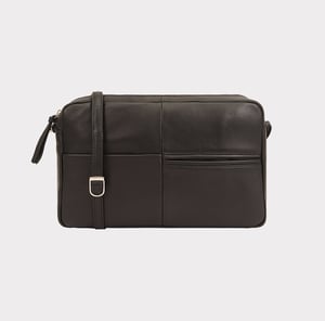 Batian Leather Cross Body Bag in Black