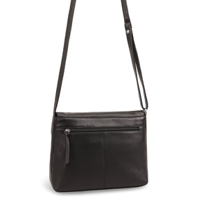 Kheda Leather Cross Body Bag in Black