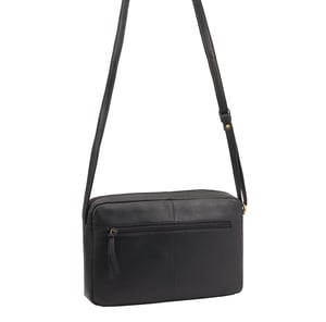 Batian Leather Cross Body Bag in Navy
