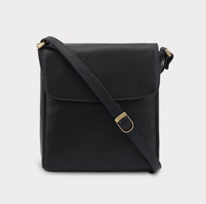 Saharsa Leather Cross Body Bag in Navy