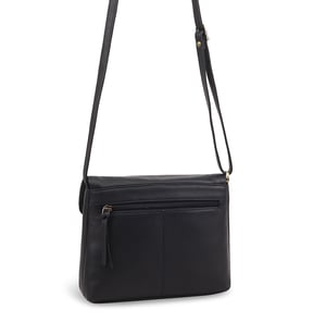 Kheda Leather Cross Body Bag in Navy