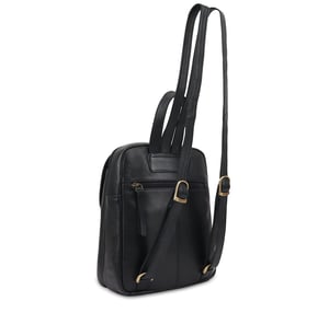 Farit Leather Backpack in Navy