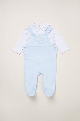 Baby Quilted Dungarees and T-Shirt Set