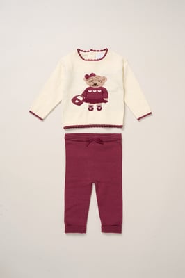 True Knit Bear Jumper and Trousers Outfit Set