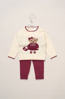 True Knit Bear Jumper and Trousers Outfit Set
