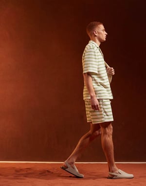 ASOS DESIGN Co-ord short in textured stripe