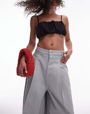 Topshop techy fabric bralet in black
