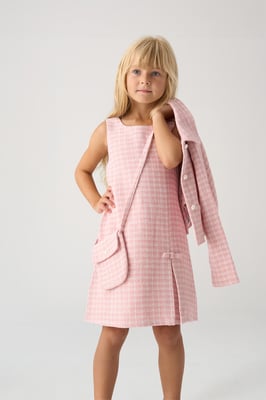 Tweed Check Jacket, Dress and Bag Set