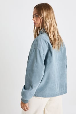 Faux Suede Bomber Jacket