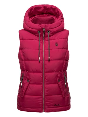 Marikoo dames gewatteerd vest – Taisaa, licht met capuchon & snackvak