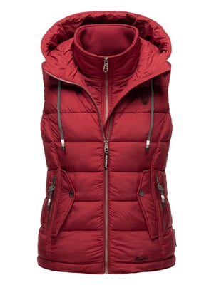 Marikoo dames gewatteerd vest – Taisaa, licht met capuchon & snackvak