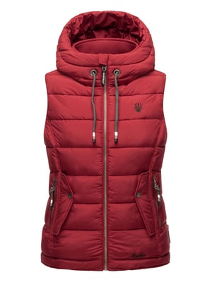 Marikoo dames gewatteerd vest – Taisaa, licht met capuchon & snackvak