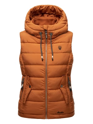 Marikoo dames gewatteerd vest – Taisaa, licht met capuchon & snackvak
