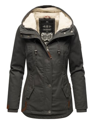 Marikoo dames winterjas met teddyfleece voering & capuchon