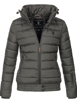 Marikoo dames gewatteerde jas Poisen met hoge kraag & teddyfleece zakken