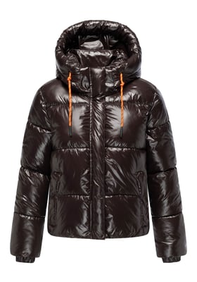 Marikoo dam quiltad vinterjacka Skyraa med huva & glansig design