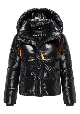 Marikoo dam quiltad vinterjacka Skyraa med huva & glansig design