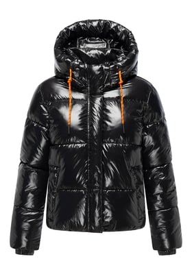 Marikoo dam quiltad vinterjacka Skyraa med huva & glansig design