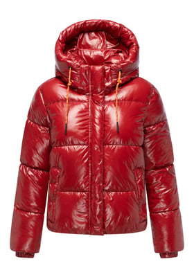 Marikoo dam quiltad vinterjacka Skyraa med huva & glansig design