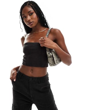 Missyempire acid wash corset top co-ord in grey
