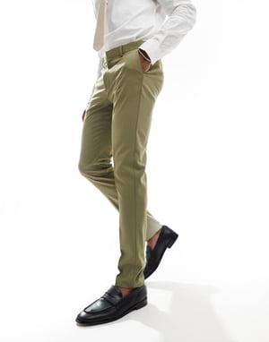 ASOS DESIGN skinny suit trouser in sage