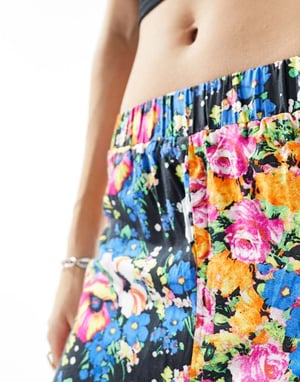 ASOS MADE IN KENYA pull on trousers in floral print